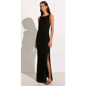 Faithfull the Brand Palermo Maxi Dress Braided Cross Strap Halter Gown Linen 4‎